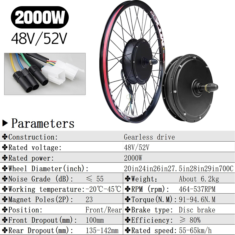 72V 5000W Ebike Kit with S966  - 72V 5000W Hub Motor Kit 评论和价格
