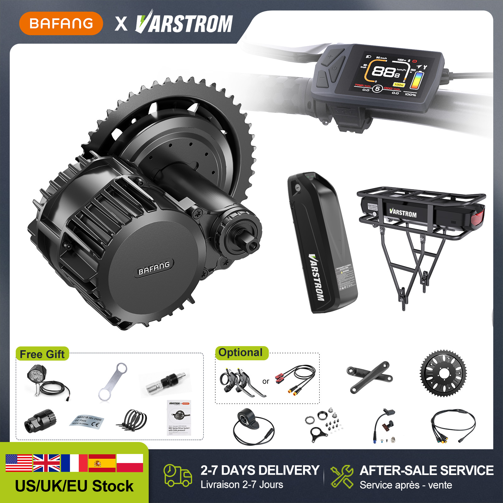 [US Stock]Bafang 48V Mid Drive - Bafang Bbs02B 48V 750W Mid Drive Kit 评论和价格