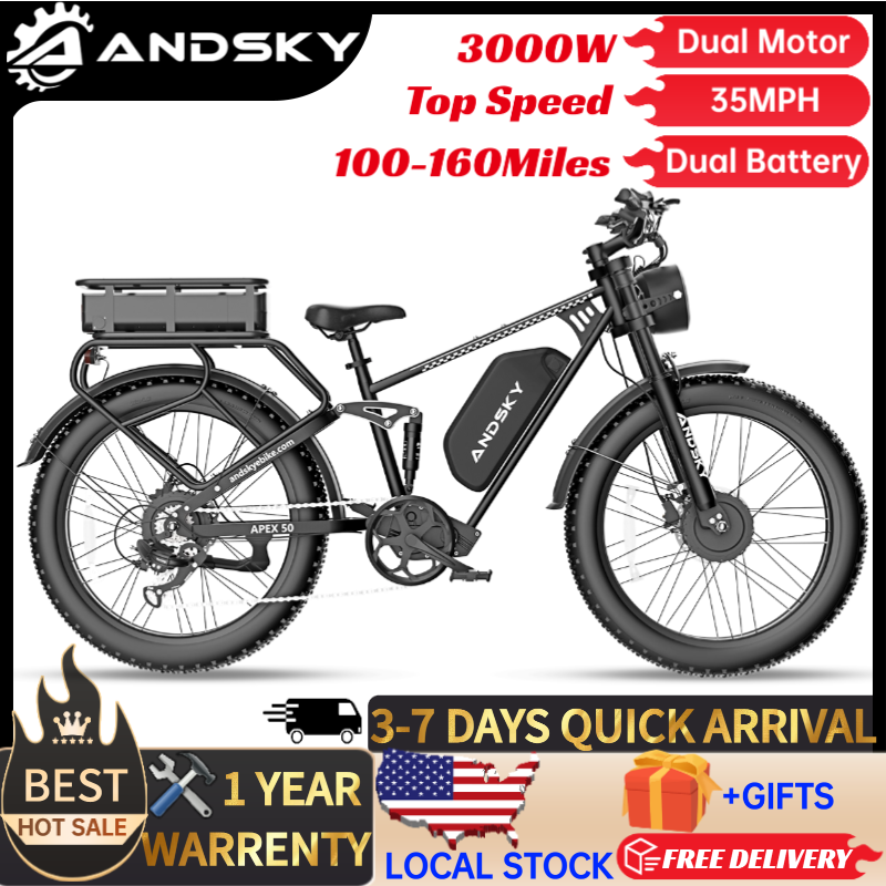 ANDSKY Apex50 AWD Electric Bik - Mid Drive Motor Kit 52V 1000W 评论和价格